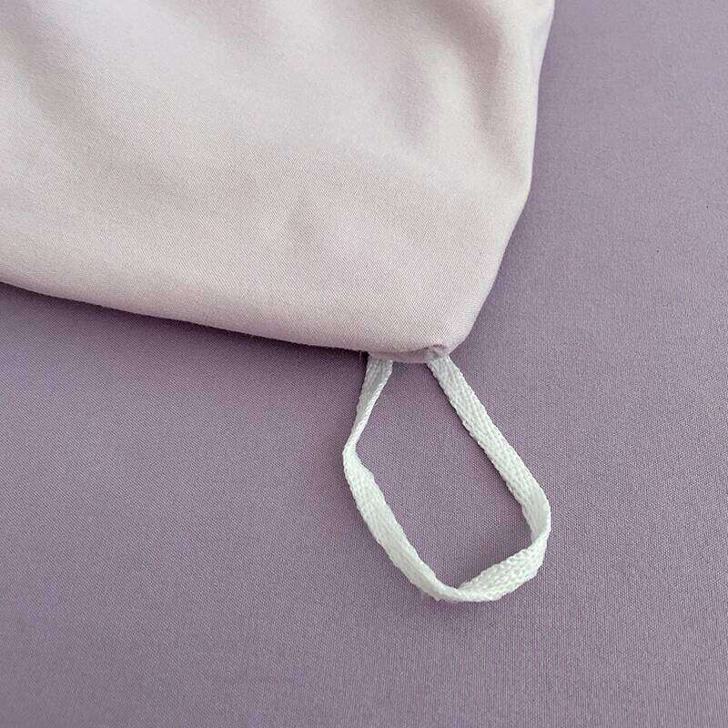 3pcs Solid Color High Quality Duvet Set Purple Comforter Cover with 2 Pillowcases Triangle Sewn Edge Design Bedding H260312