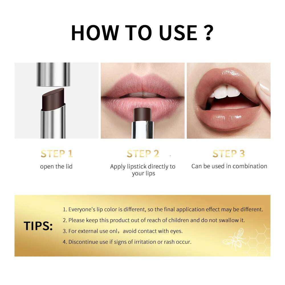 Black Honey Healthy Natural Colorless Balm Lipstick Long Lasting Moisturizing Lips Plumper Nourish Makeup Lip Care Cosmetics W260311