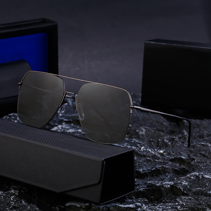2026 New Fashion Square Polarized Men, High-end Metal Frame Sun Protection Sunglasses for Men Wholesale
