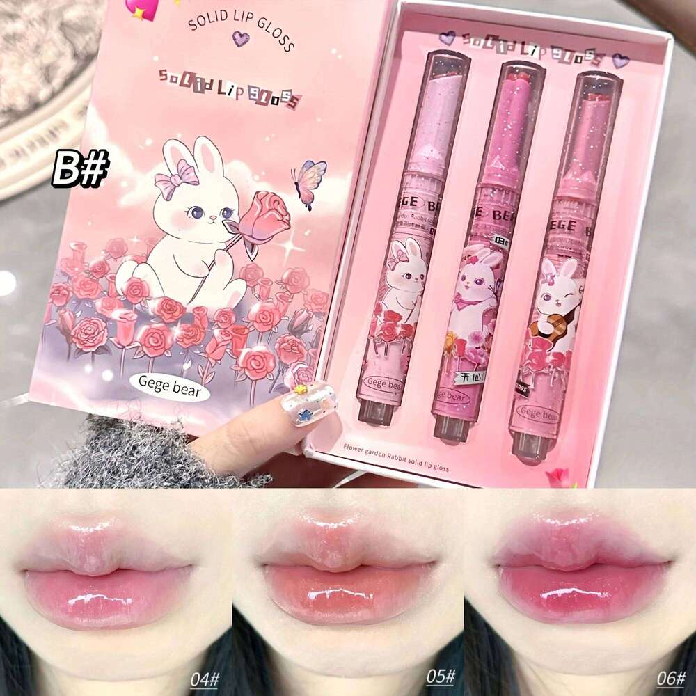 Garden Pink Solid Gloss, Moisturizing Nourishing Water-gloss Mirror Glass Tinted Lipstick, Dewy Gloss,Pink Lip Glaze W260311
