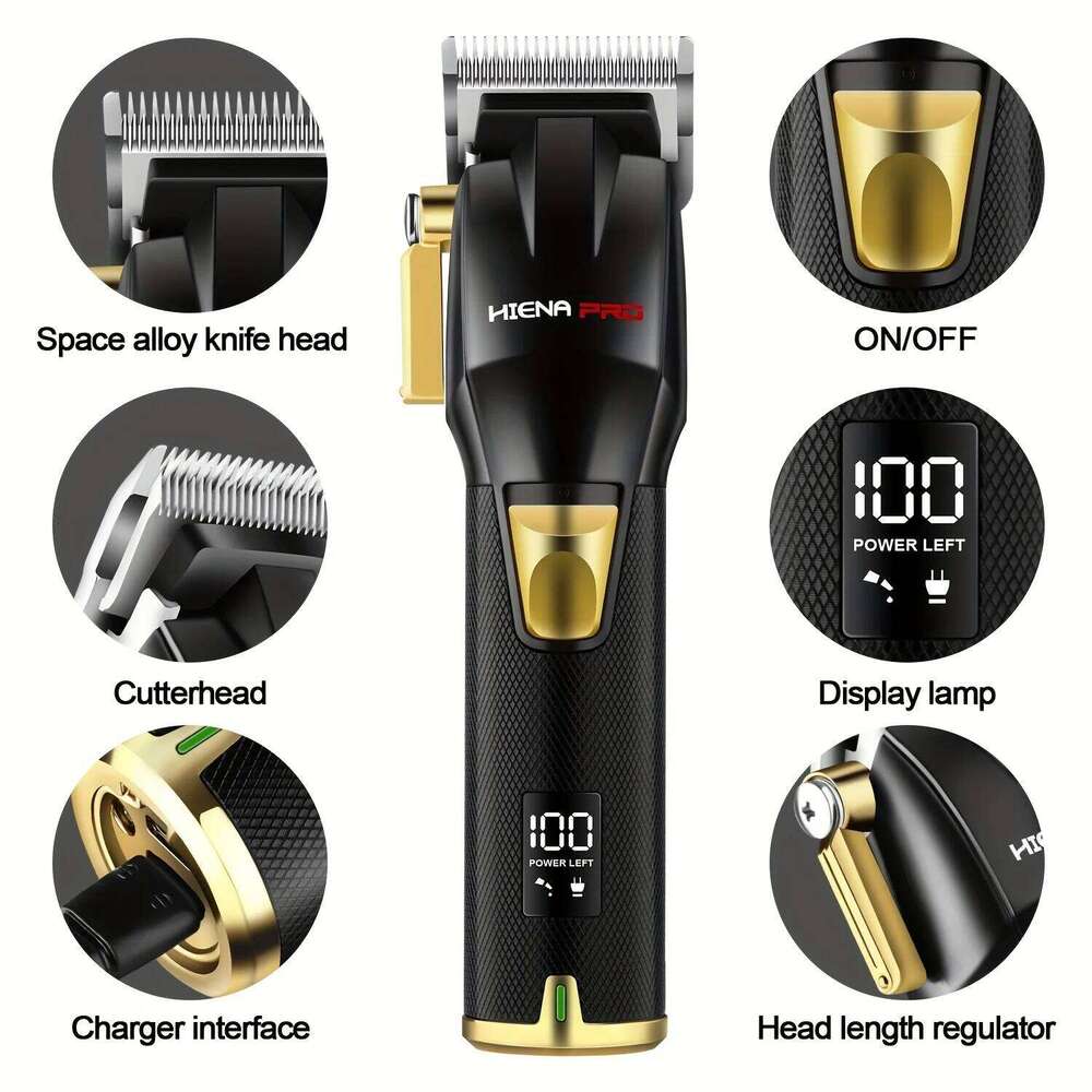 HIENA Professional cutting machine Clipper Set Metal Electric Cordless Hair Trimmer for Barber Display hair clipper C260312