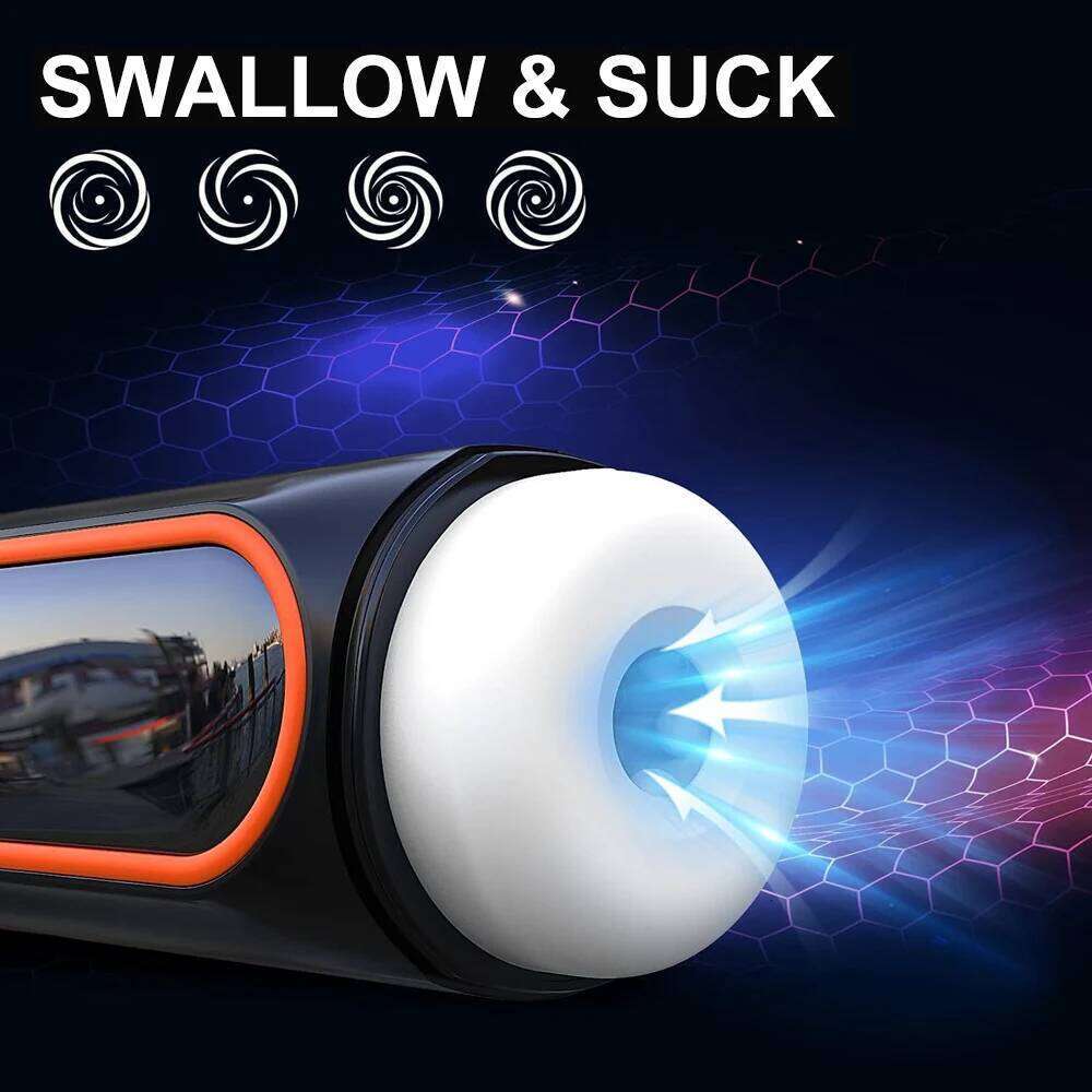 Electric Telescopic Sucking Vibration LCD With Hands-free Penis Exercise Device Male Masturbation Plane Cup Adult Products Z260312