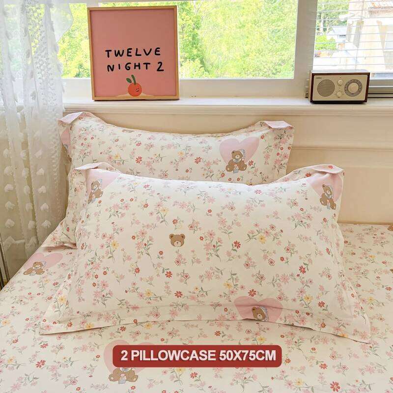 Bedding 100% Cotton Set 3pcs Twin/Full Cartoon Print | Hypoallergenic, 1 Duvet Cover 2 Pillowcases, No Shrink H260312