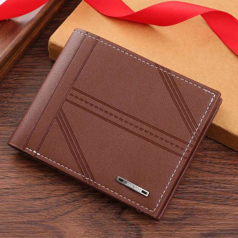 Men's Mens Short Youth Fashion Horizontal Soft Leather Business Credit ID Card Holder Wallet Billfold Purse