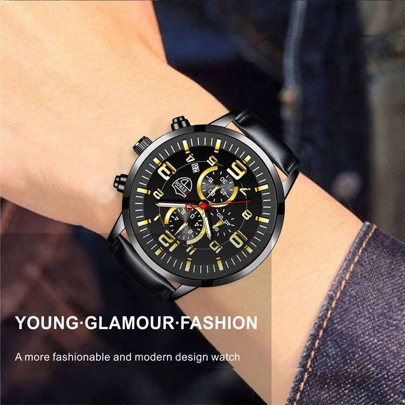 Mens Watches Stainless Steel Leather Quartz Wrist Man Business Watch Calendar Date Luminous Male Casual Bracelet Clock