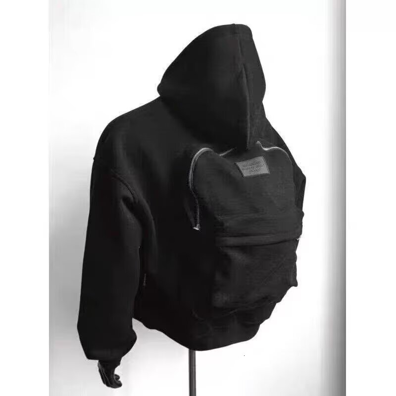 Spring Designer Hoodie New Trendy Brand Hooded Sweatshirt With Backpack Design On The Back Men's Black Zip-up Jacket Stylish For Men