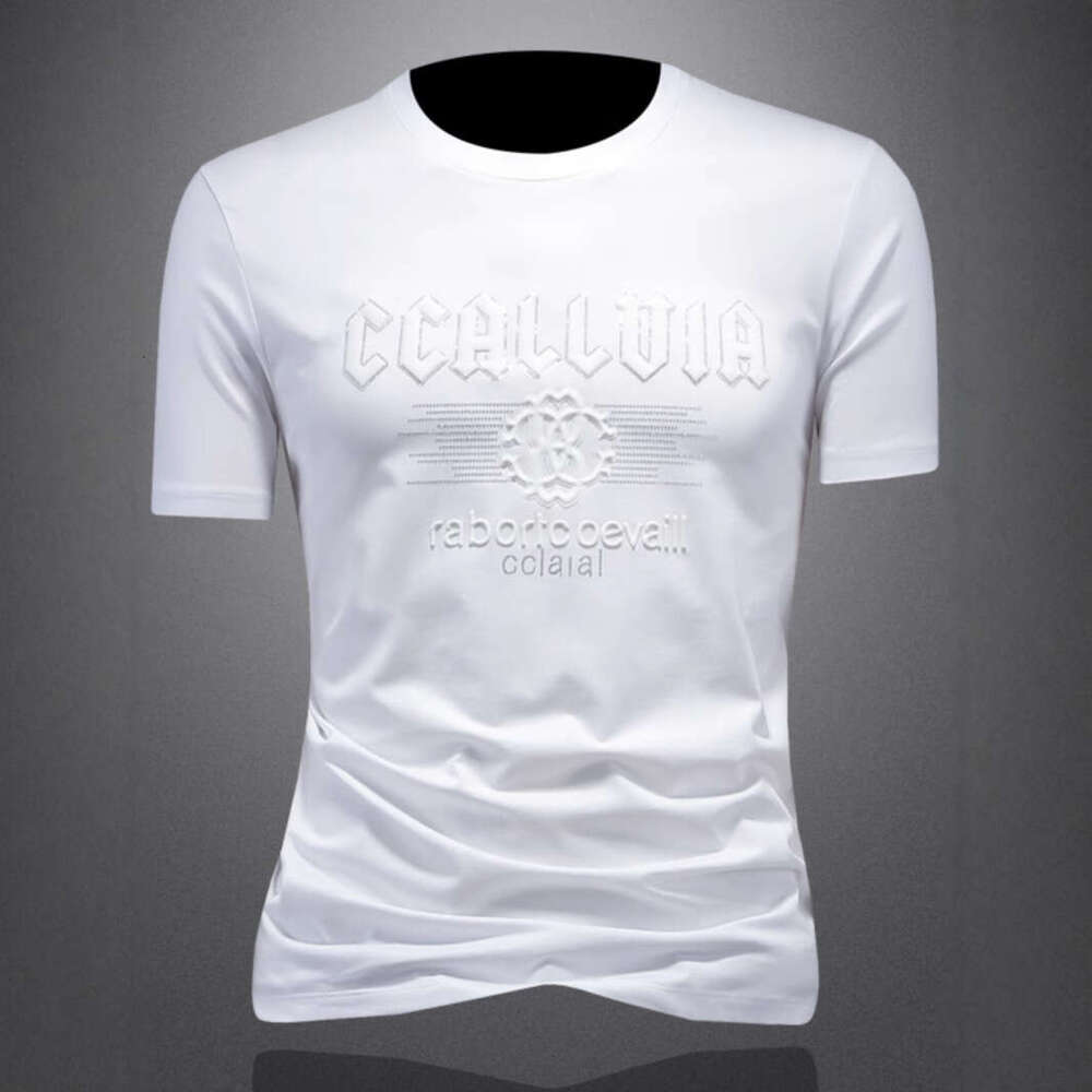 Factory Direct Sale Station Summer New Men's Short T-Shirt Mercerized Cotton Round Neck Half Sleeve Tee European Goods T Luanyun
