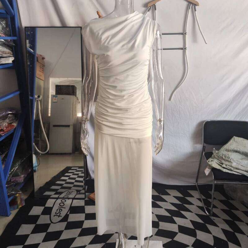 2026 French Style Satin for Women's Summer Design, Pure Desire to Shrink Waist and Show Thinning, Hip Wrapping Long Dress C260312