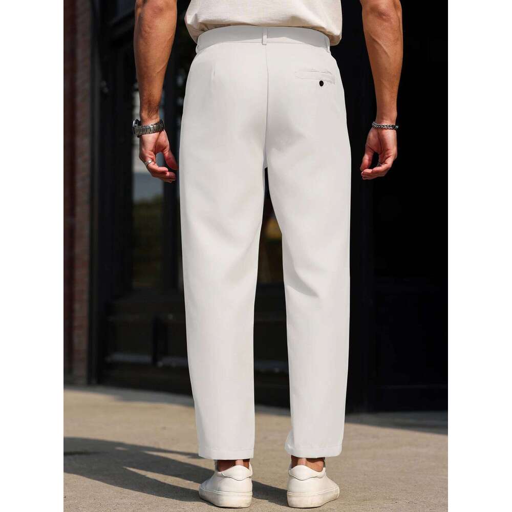 Men's multi-color solid color retro comfortable casual trousers slim fit pants