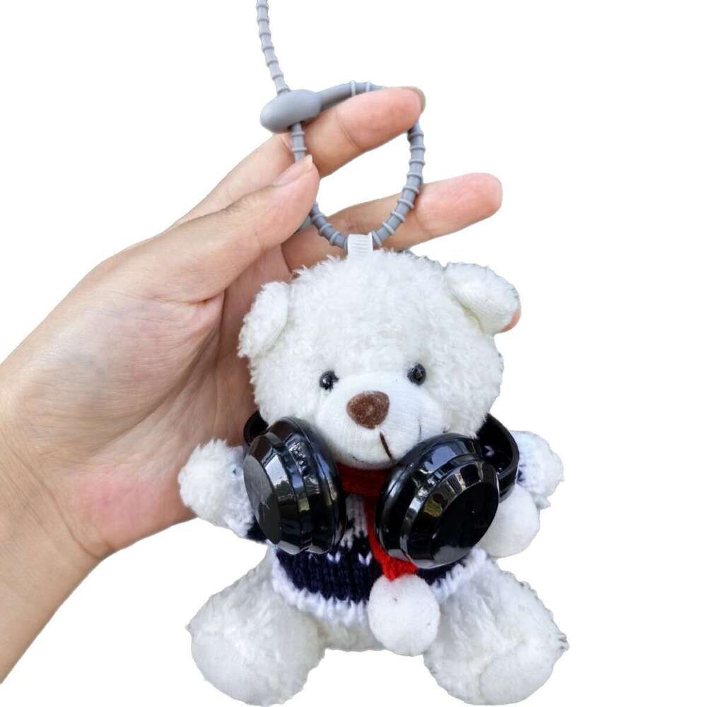 Bag pendant camera brown bear backpack plush toy keychain small car doll bag accessory