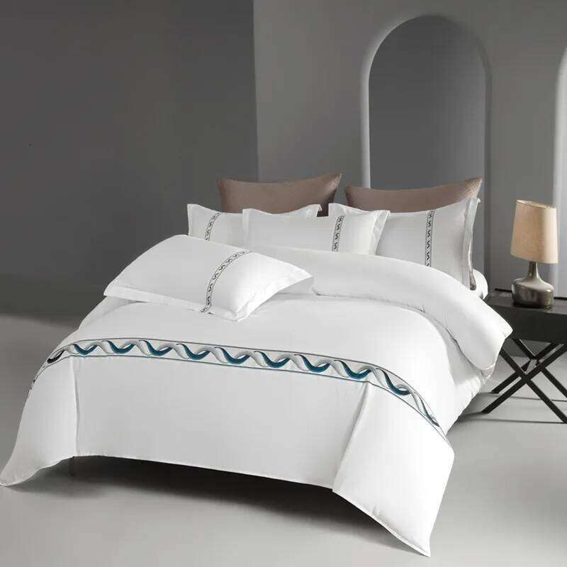 White Hotel Set Twin Double Queen King 3Pcs Microfiber Bedding Collection Soft Breathable Duvet Cover Pillowcases H260312