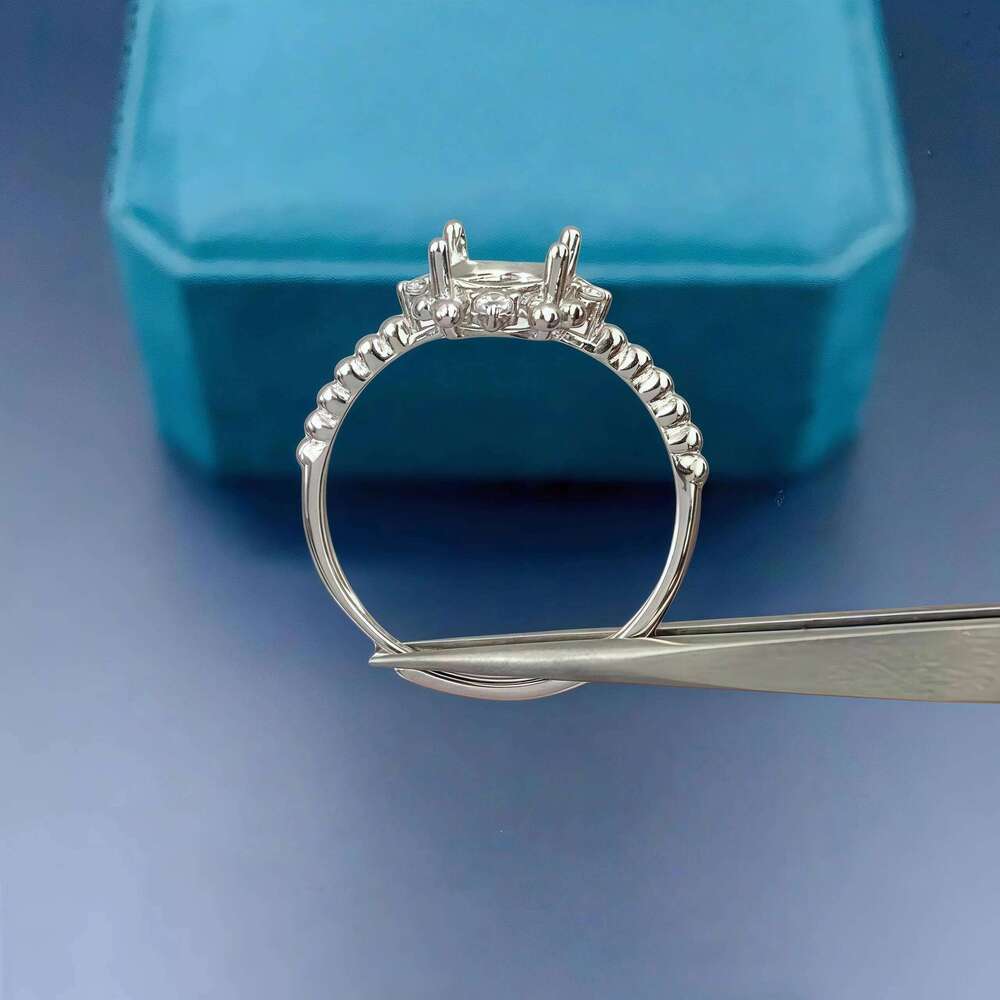 Fashion DIY Ring Empty Holder S925 Sterling Silver Setting 6*8mm Ellipse Stone Fine Charm Wedding Jewelry for Woman Accessory H260312