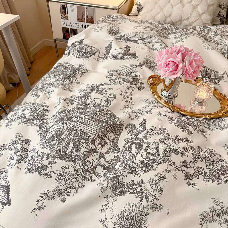 Early Spring New Products French Pastoral All-Cotton Printed Four-Piece Set H260312