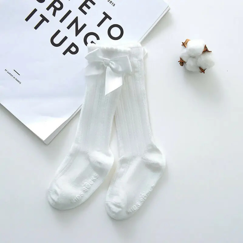 Baby Summer Clothing Kids Toddlers Girls Big Bow Knee High Long Soft Cotton Lace Socks Bowknot 100 260311