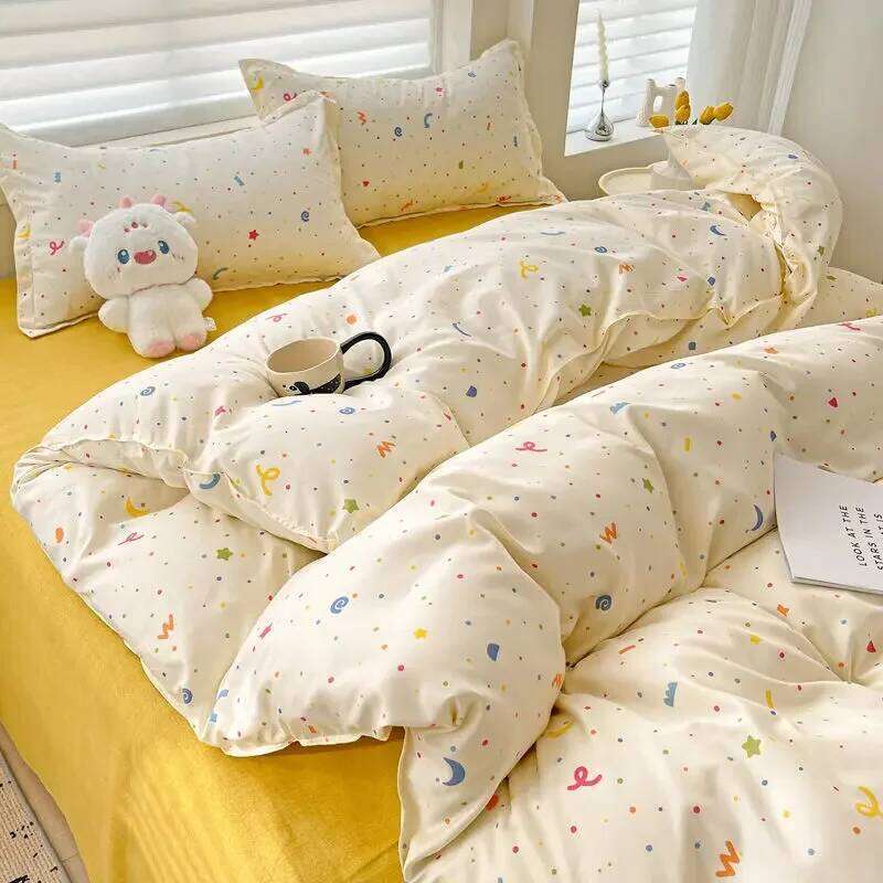 Starry Sky For Boys And Girls Duvet Cover Set Ins Korean Style with Flat Sheet Pillowcase No filler Queen Double Home Bed Linens H260312
