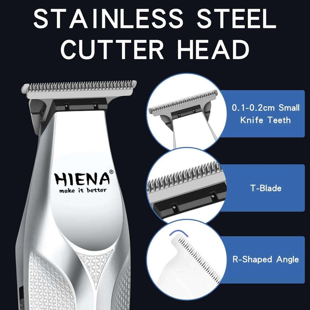Hiena New Clipper 1200mah High Power Electric Trimmer Portable Cordless Rechargeable Cutting Machine Hair Cutters C260312