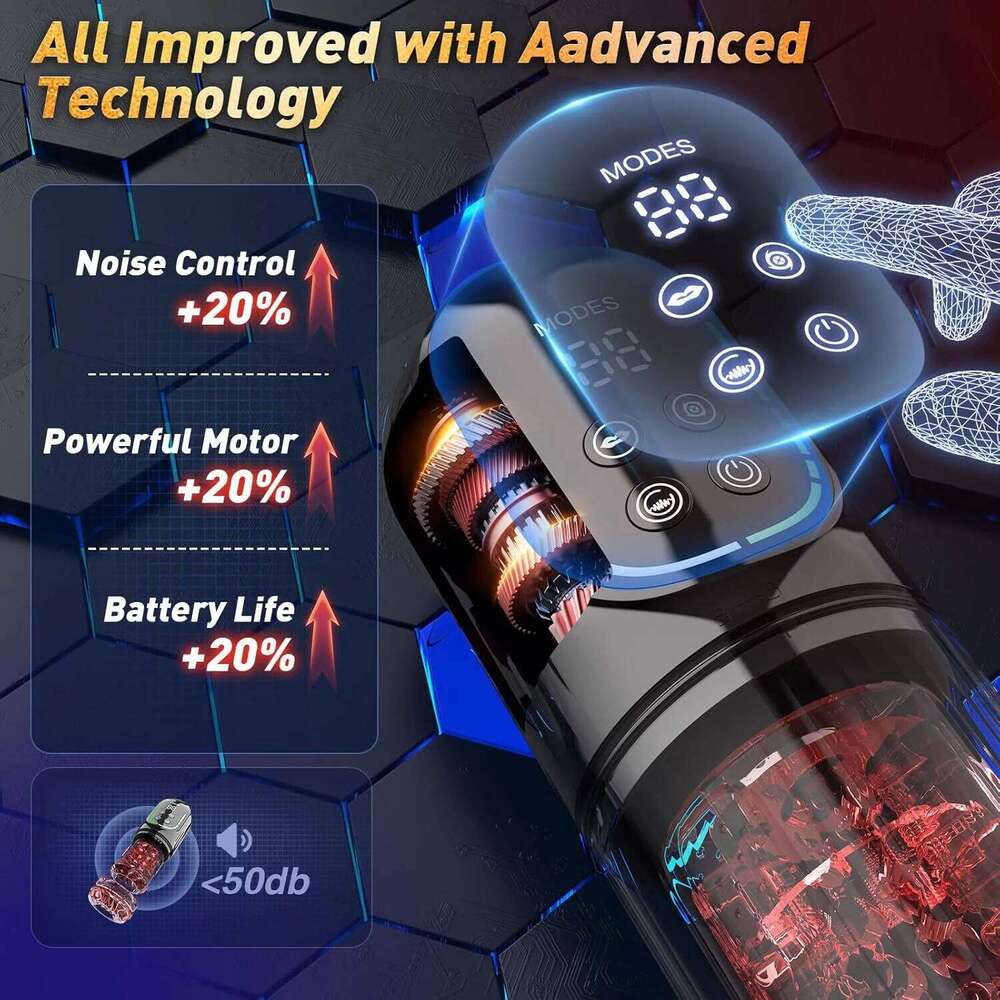 Thrusting Rotation Piston Male Masturbator Automatic Licking LCD Vacuum Sucking Vibrator Pocket Pussy Adult Sex Toys 18+ Z260312