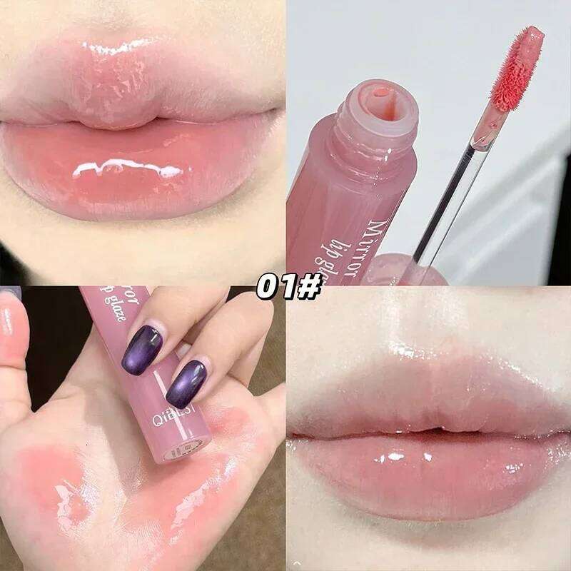 QIBEST Watery Oil Gloss Long Lasting Hydrating Glaze Non-Stick Glassy Stain Moisturizer Lip Tinit Pigment Cosmetics W260311