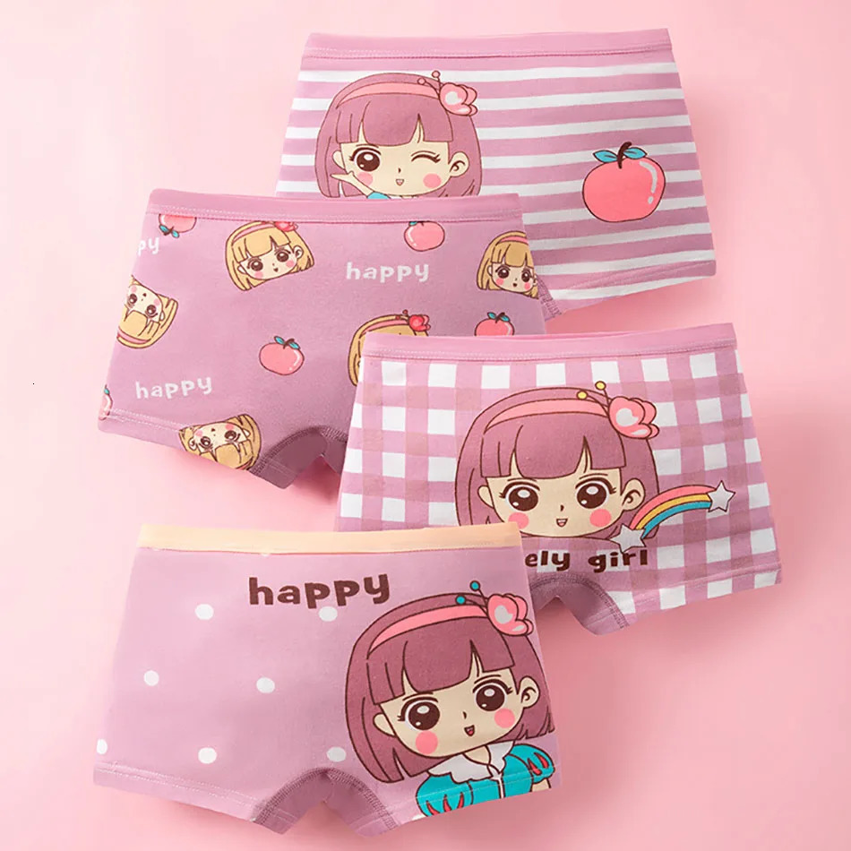 4 PcsPack Girls Underwear Soft Comfortable Breathable Panties for Kids AntiFlash School Daily Wear Toddler Underpants 260311