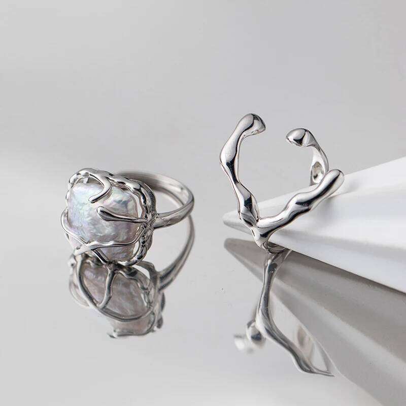 Modian Irregular Water Drop Square Ring 925 Sterling Silver Fashion Adjustable Size 6-8 Finger Rings For Women Fine Jewelry H260312