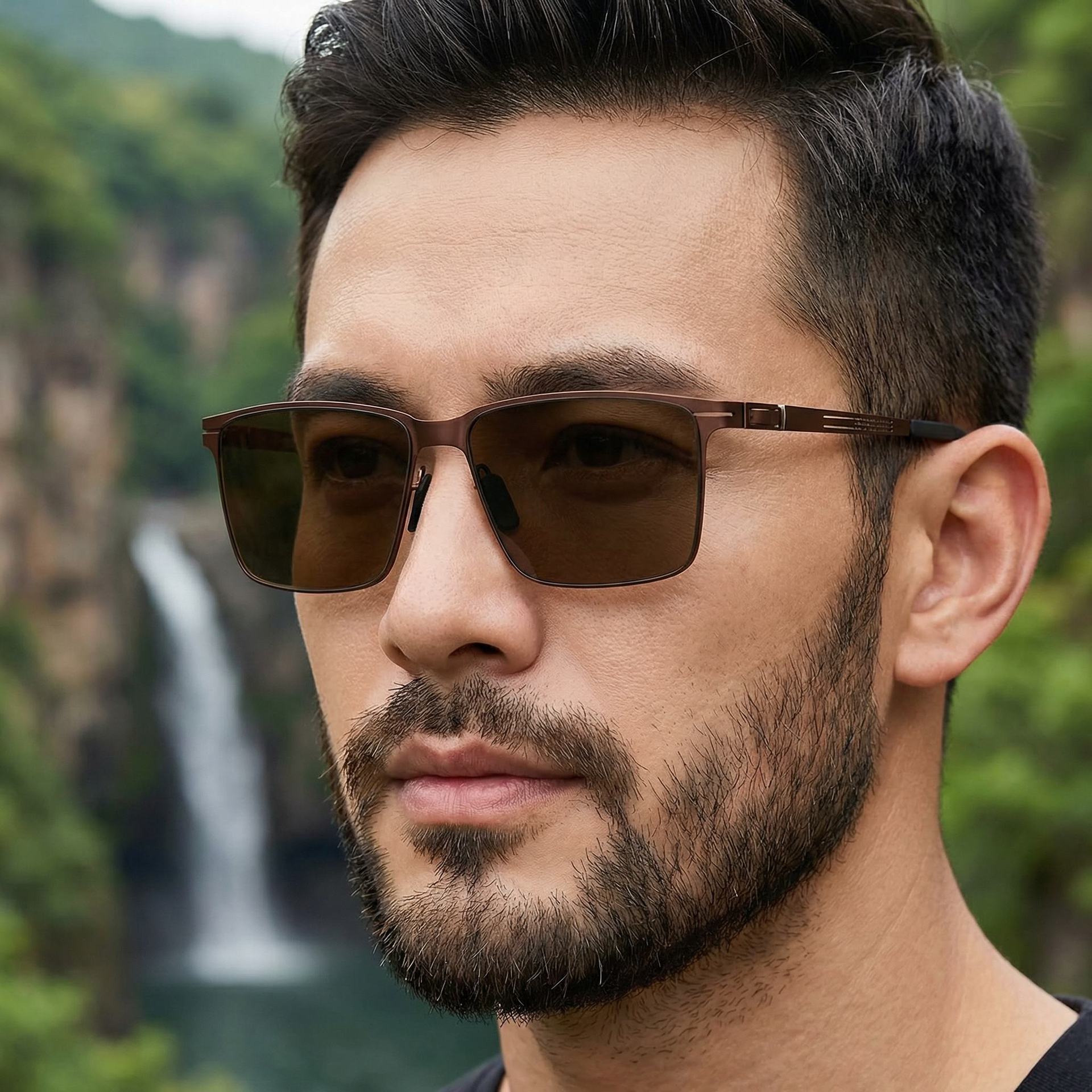 2026 New Fashion Square Frame Nylon Polarized Sunglasses Versatile and Simple Sun Protection Eyewear for Men,