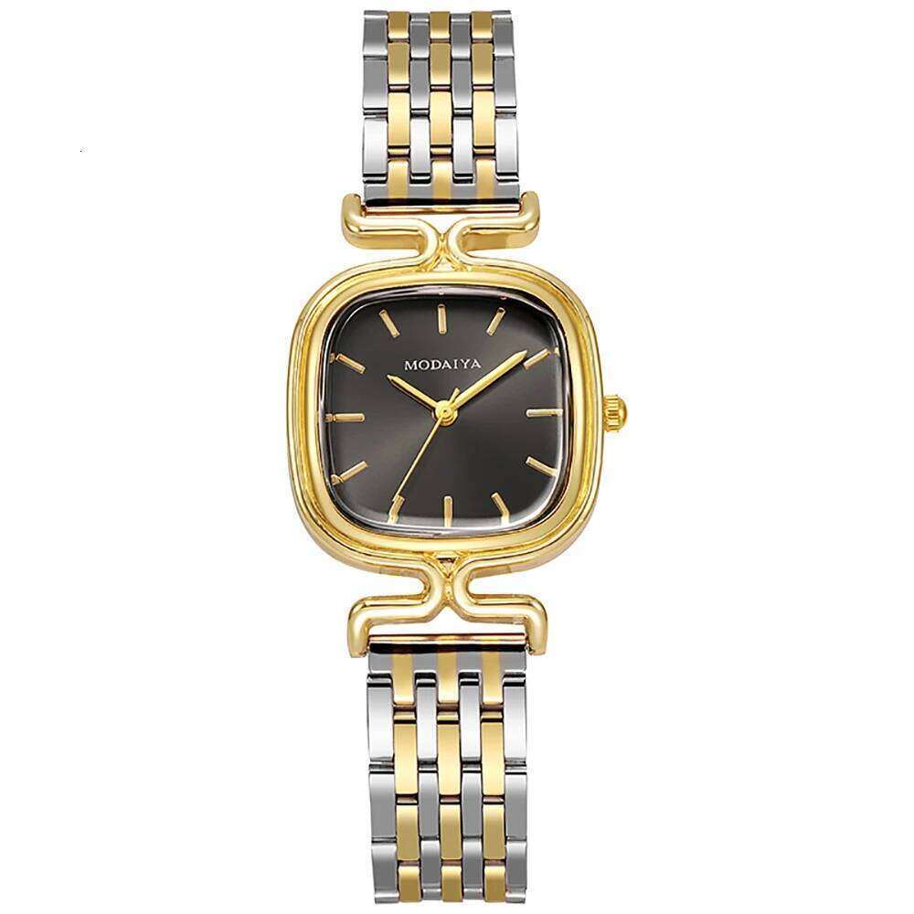 Fashion 2025 Women's Simple Small Square Quartz Watch Luxury Ladies Stainless Steel with Gold Strap Business Clock Wristwatch