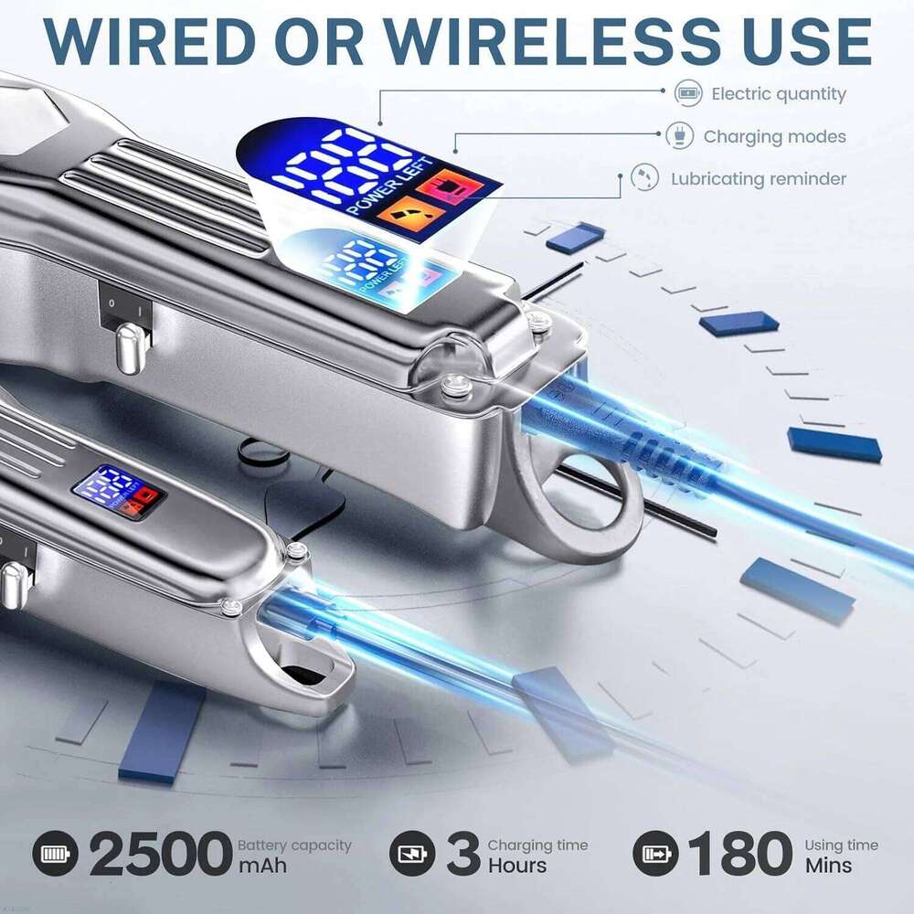 Clippers Professional Cordless Men Barber Cutting Kit Wireless LCD Display Hair Trimmers Rechargeable for Family C260312