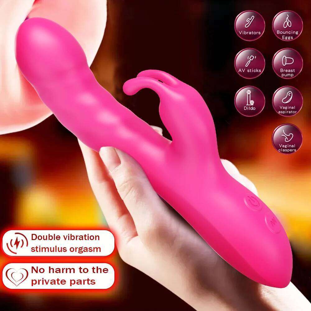 Powerful Rabbit Vibrator Female G Spot Clitoris Stimulator Vagina Nipple Massage Dildo Silent Adults Sex Toy for Women Z260311