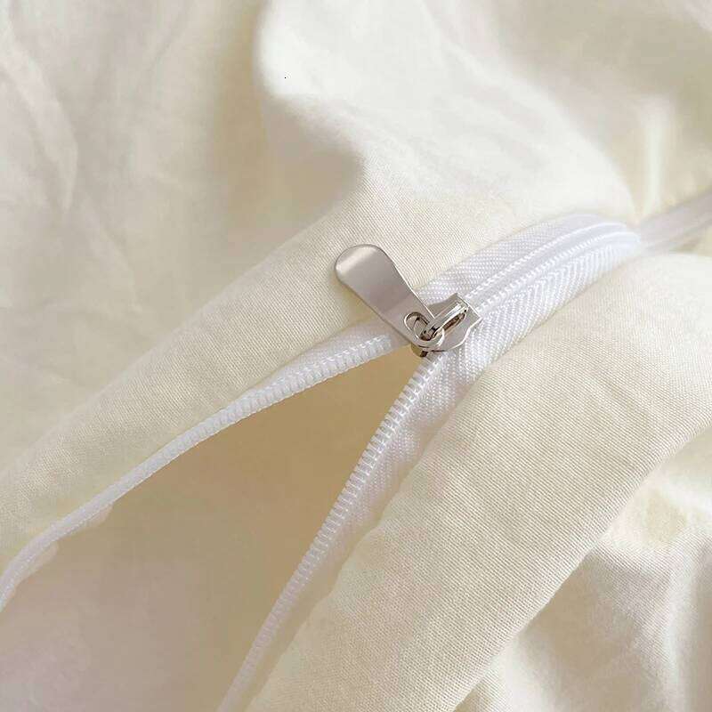 Simple Washed Cotton Linen Bedding Four Piece Flat/Fitted Sheet Comforter Set Full Double Couple Bed Quilt Cover H260312