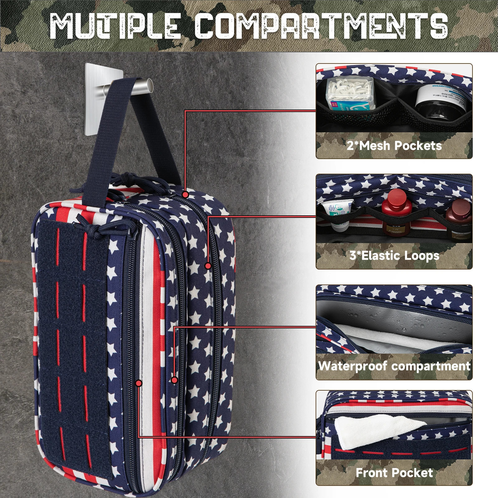 Tactical Toiletry Bag For Men Hygiene Bag Tool Molle Pouches Small Dopp Kit Mens Shaving Kit Travel shower Bag 260304