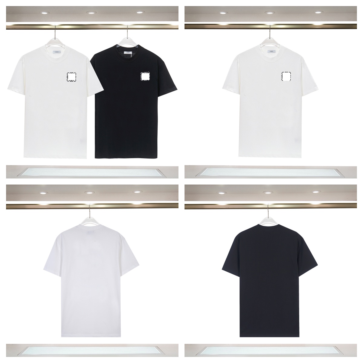 Spain Brand L Men's T-shirts 4 L Logo Floral Embroidered Short-sleeved Tees XS-3XL Desinger Summer Tops Male