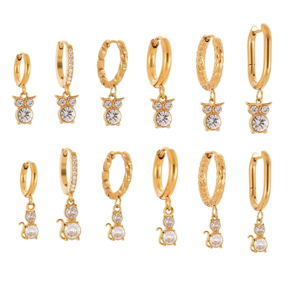 Titanium Steel Gold-plated Non-fading Niche Stud Earrings, Super Shiny Full Diamond Zirconia, Elegant And Versatile Women's Earrings