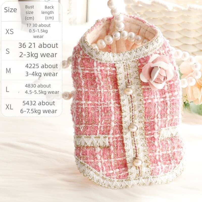 2026 Dog Clothes Autumn And Winter Cat Princess Wholesale Fragrant Style Trimmed Cotton Vest For Small Dogs Pet Dropshipping