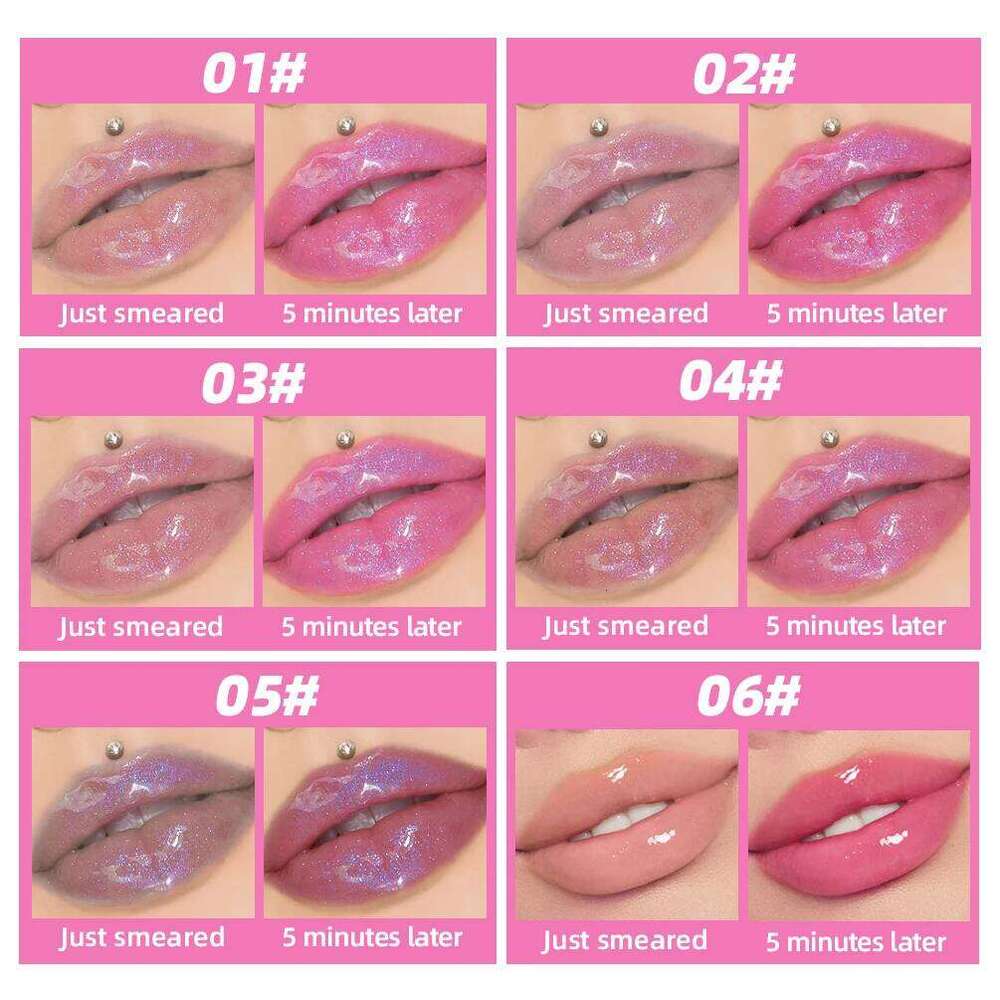 QIBEST Pearlescent Mirror Glaze Temperature Color Changing Oil Moisturizing Shiny Lipgloss Long-lasting Lip Tint Makeup W260311