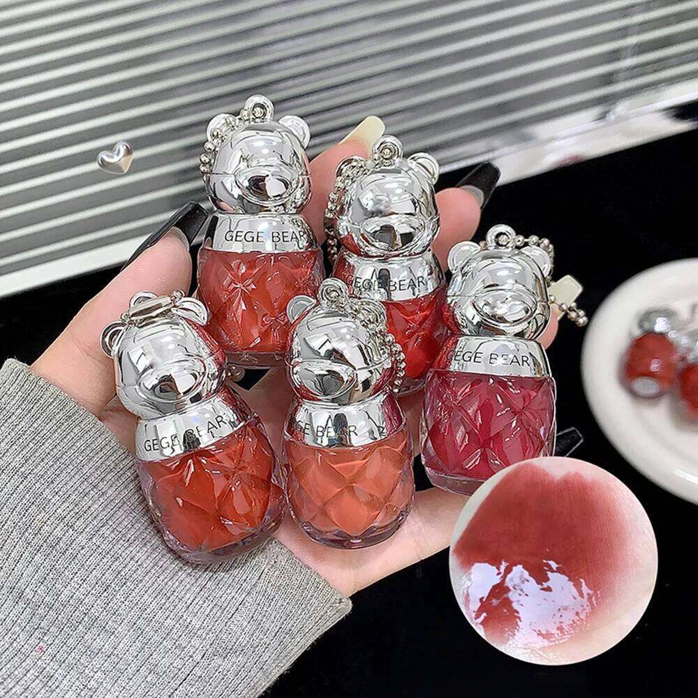 Gege Bear Keychain Pendant Water Gloss Gloss, Easily Apply Moisturizing Mirror Finish for Autumn&Winter Colors Lip Stain W260311