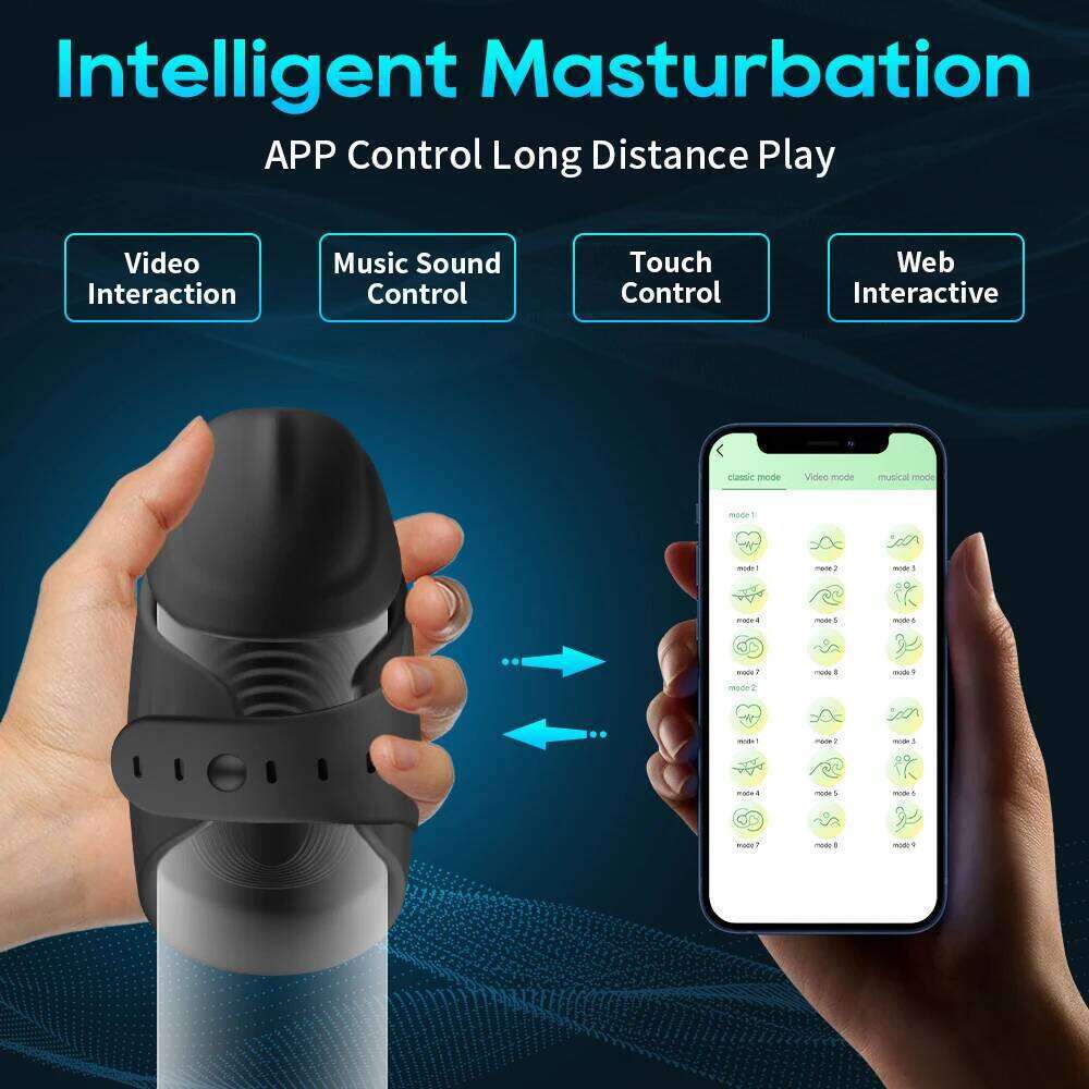 Bluetooth for Men Masturbator Cup Penis Delay Trainer Machine Glans Massager Male Masturbate Vibrator Sex Toy Z260312