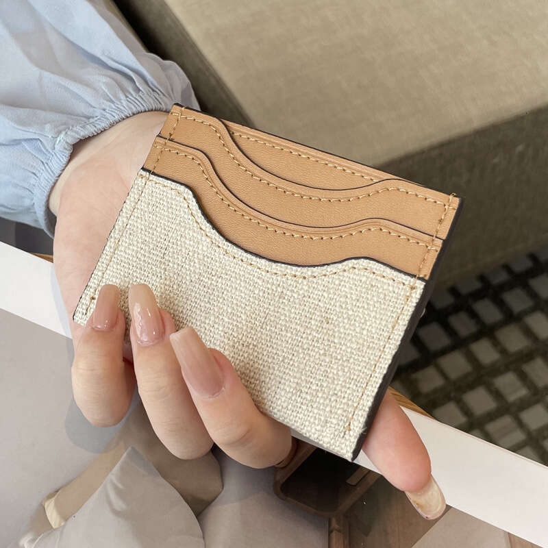 Luxury fashion wallet Ultra Thin Ins Style One Piece Holder New Model For Men And Women High End Cotton Linen Mini Card Holder