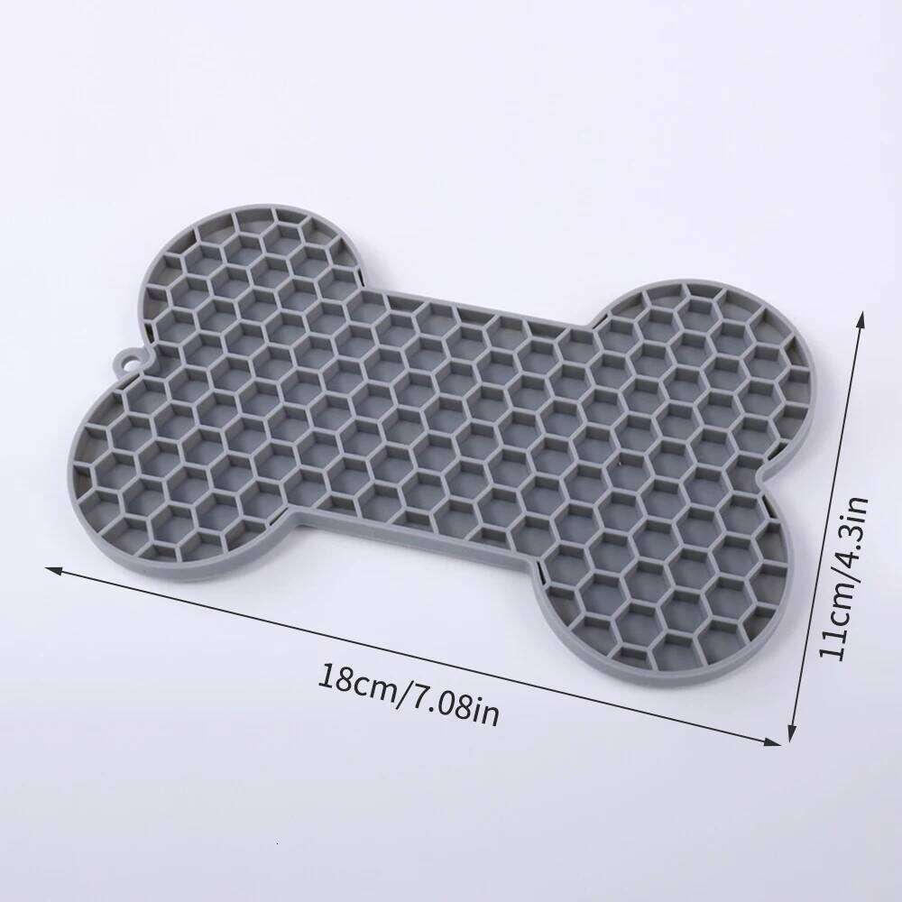 Slow Food Bone Silicone Licking Pad Mat Placemats Pet Feeding Dog Cats Dogs Supplies 26Y0312