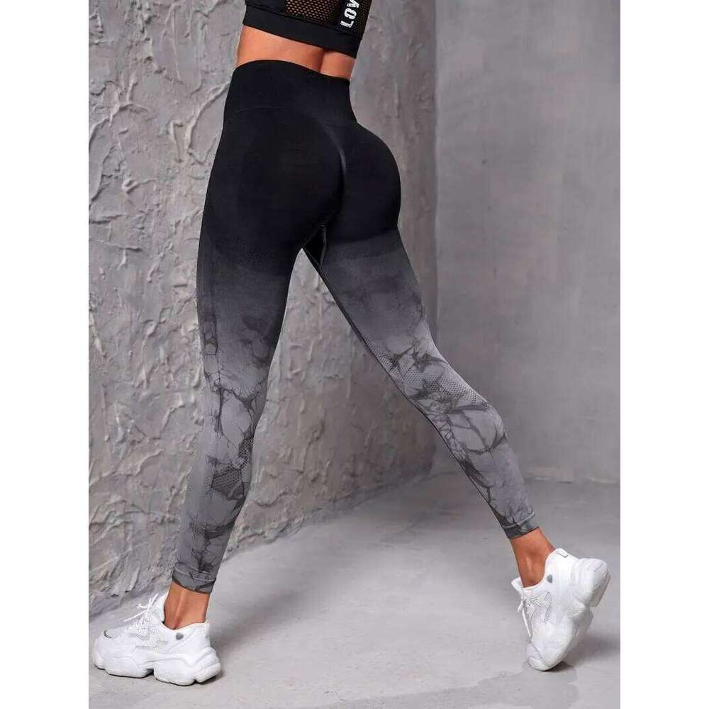 Yoga Pants Women Seamless Push Up Sports Fitness Joggings High Waist Gym Workout Scrunch Tie Dye Running Leggings 26H0311