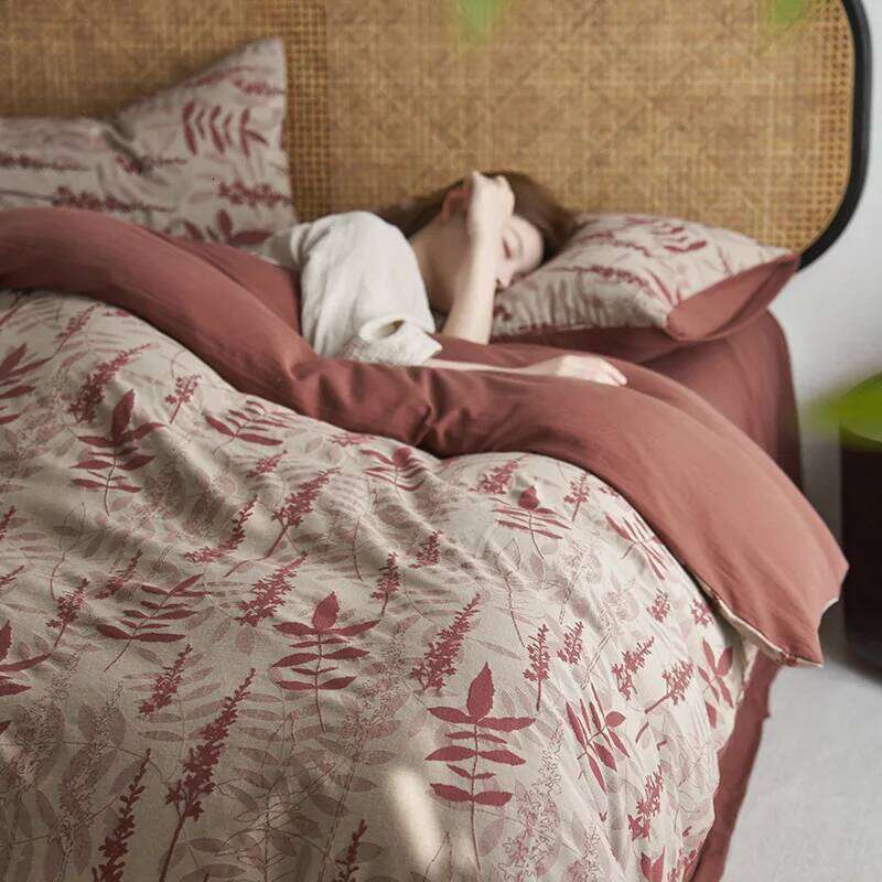 Sheet quilt cover naked sleeping feeling bed high-grade antique retro new bedding four-piece cotton set H260312