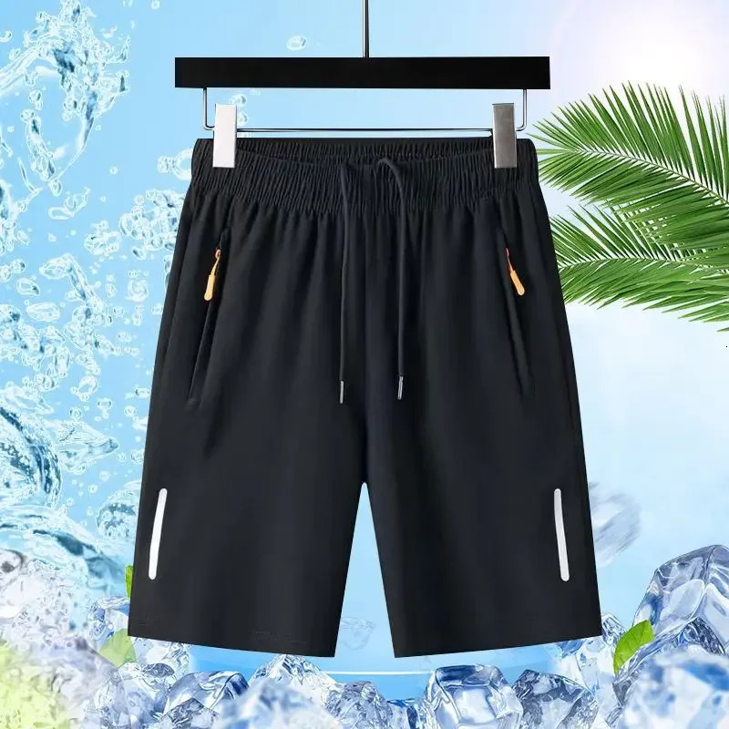 Summer Men Shorts Ice Silk Running Gym Sport Quick Dry Breathable Beach Short Pant Fitness Jogging Cool Casual Sportswear 260228