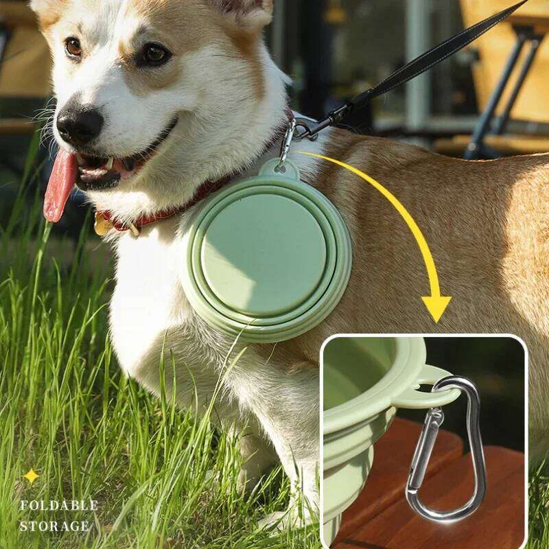 Feeders Folding Silicone Outdoor Travel Foldable Portable Cat Dog Food Water Container Feeding Tray Bowl Pet Supplies 26Y0312