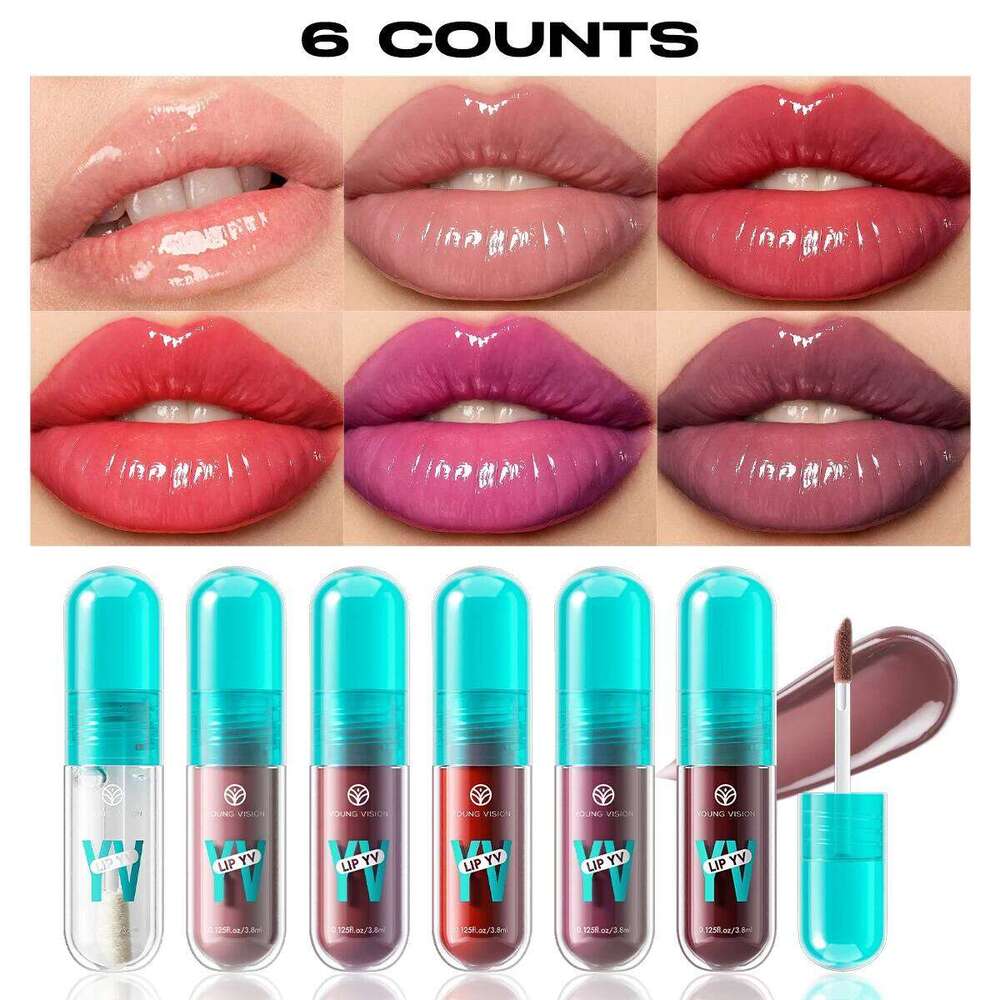 YOUNG VISION 6-Shade Avocado Long-Lasting Moisturizing Lip Stain is lightweight, non-sticky, non-stick cup lip stain W260311