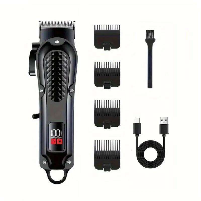 Professional men's hair with LED display, rechargeable lithium battery USB charging wireless trimmer suitable for trimmi C260312