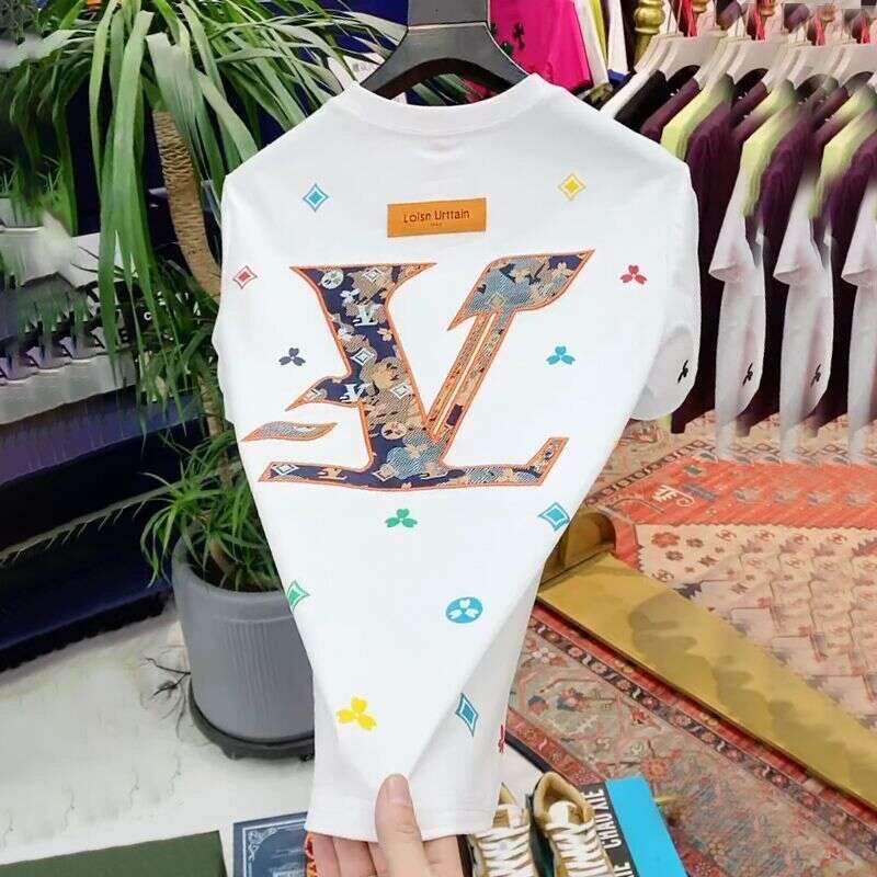 Summer trendy new men's short-sleeve T-shirt with fashionable watercolor foam print, casual and stylish slim-fit half-sleeve T-shirt