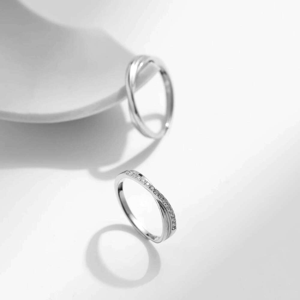 MODIAN Real 925 Sterling Silver Lines Twining Romantic Adjustable Couple Rings For Women Classic Wedding Engagement Fine Jewelry W260311