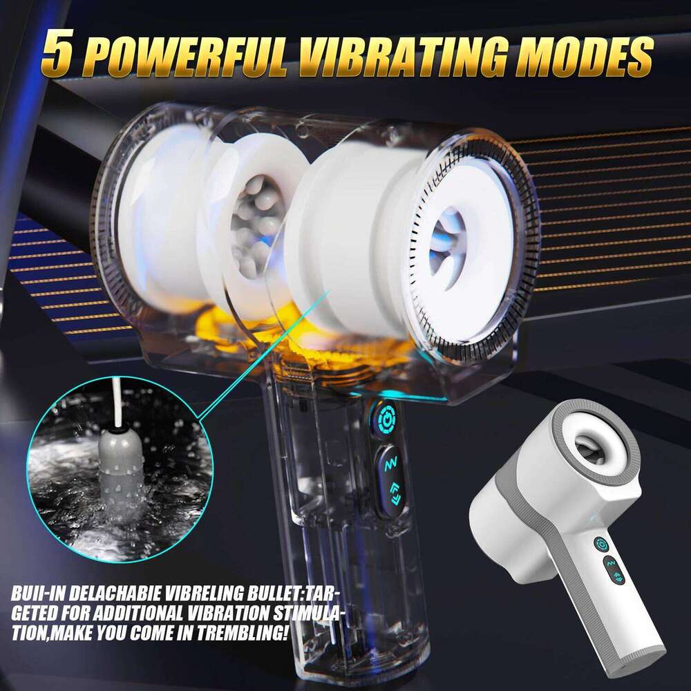 Automatic Male Masturbators Cup with 5*5*7 Thrusting Rotating Vibrating Quiet Hands Free Pocket Pussy Stroker 3D Sex Toys for Me Z260312