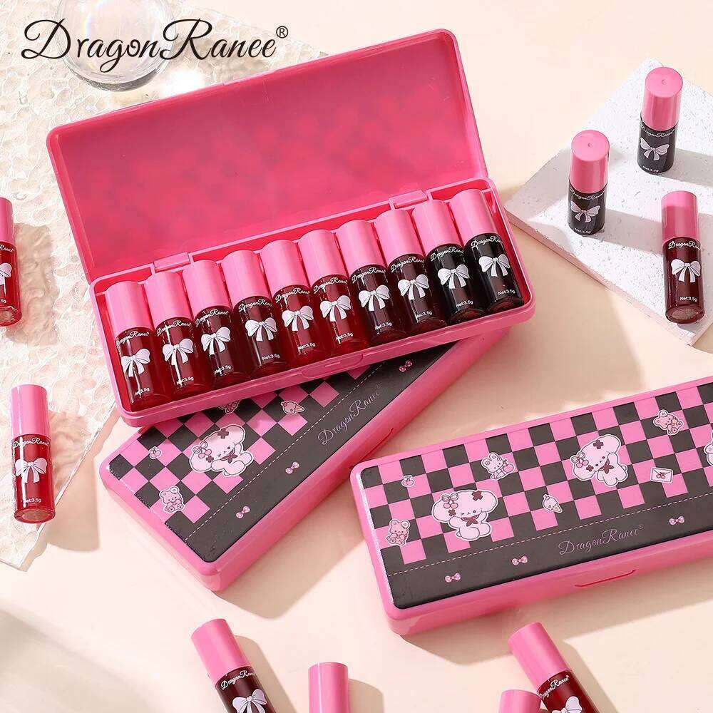 10 pack gloss set, easy to color non fading, lip gloss, waterproof and moisturizing lipstick water W260311