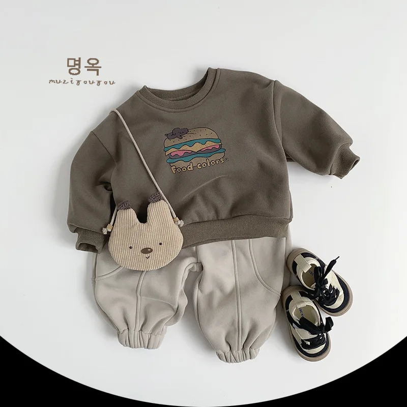 Children Fleece Sweat Pants Winter Boys Warm Trousers Cotton Girls Plus Velvet Thick Casual Solid Kids Clothes 260311