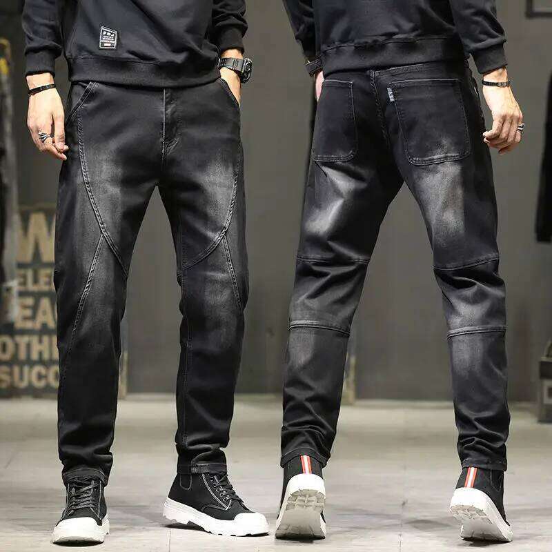 Summer Designer Clothes High Quality Punk Harajuku Fashion Casual Plus Size Slim Fit Denim Jeans 2025 Cowboy Pants for Men